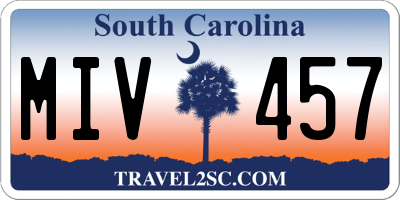 SC license plate MIV457