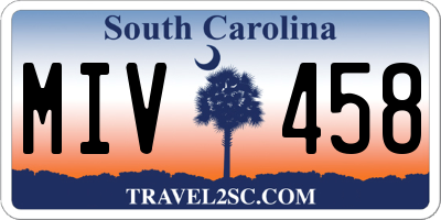 SC license plate MIV458