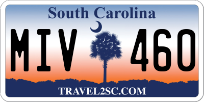 SC license plate MIV460