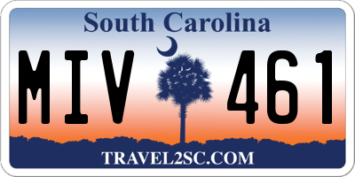 SC license plate MIV461