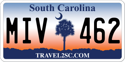 SC license plate MIV462