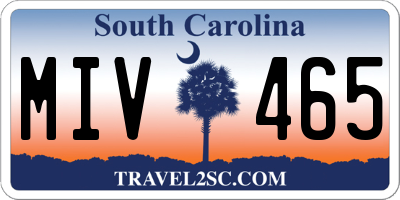 SC license plate MIV465