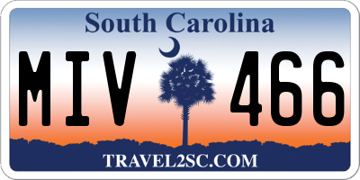 SC license plate MIV466