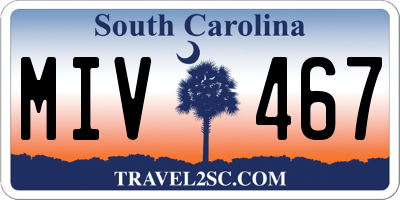 SC license plate MIV467