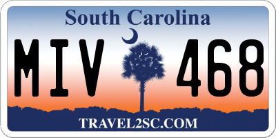 SC license plate MIV468