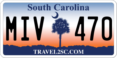 SC license plate MIV470