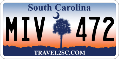 SC license plate MIV472