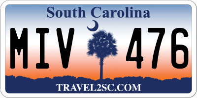 SC license plate MIV476