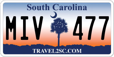 SC license plate MIV477