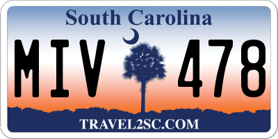 SC license plate MIV478