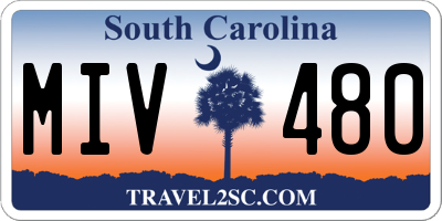 SC license plate MIV480