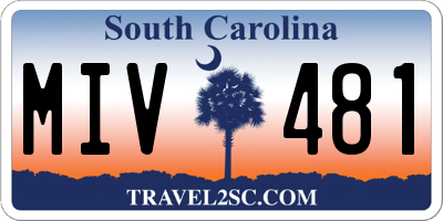 SC license plate MIV481