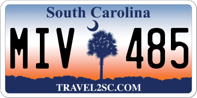 SC license plate MIV485