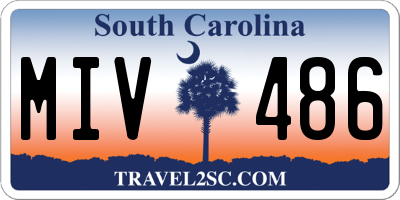 SC license plate MIV486