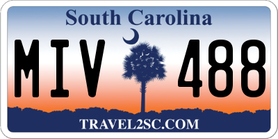 SC license plate MIV488