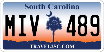 SC license plate MIV489