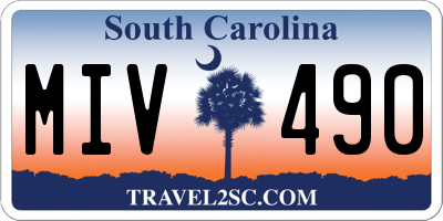 SC license plate MIV490