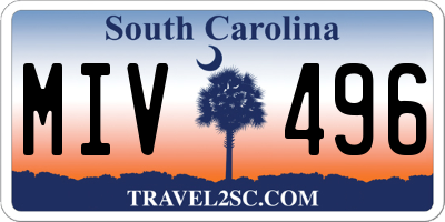 SC license plate MIV496