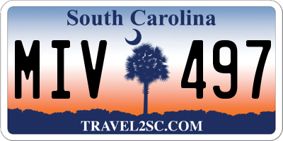 SC license plate MIV497