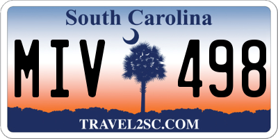 SC license plate MIV498