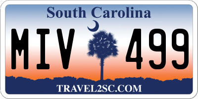SC license plate MIV499