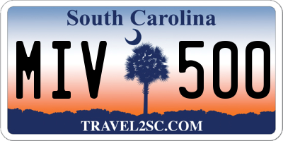 SC license plate MIV500