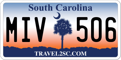 SC license plate MIV506