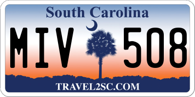 SC license plate MIV508