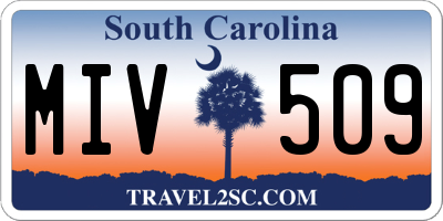 SC license plate MIV509