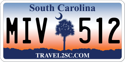 SC license plate MIV512