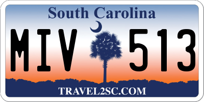 SC license plate MIV513