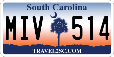 SC license plate MIV514