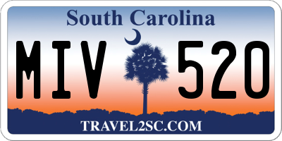 SC license plate MIV520