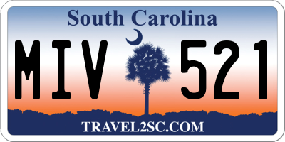 SC license plate MIV521