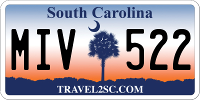 SC license plate MIV522