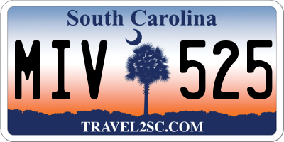 SC license plate MIV525