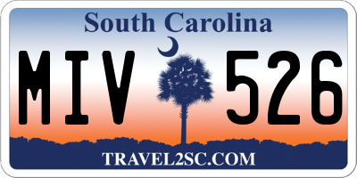 SC license plate MIV526