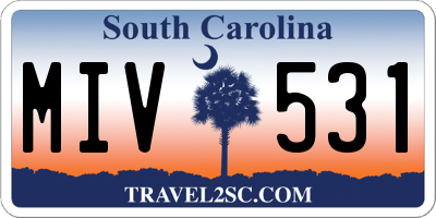 SC license plate MIV531