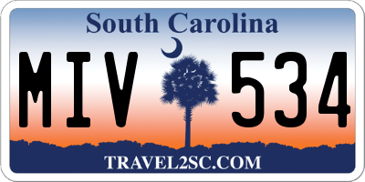 SC license plate MIV534