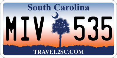 SC license plate MIV535