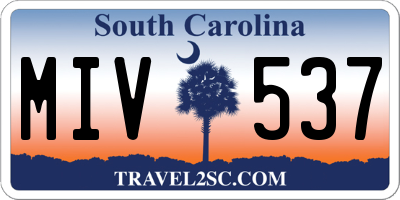 SC license plate MIV537