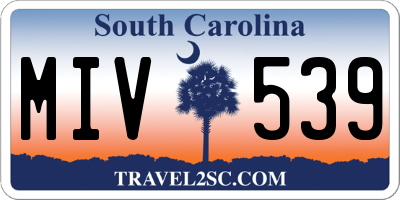 SC license plate MIV539
