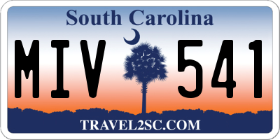 SC license plate MIV541
