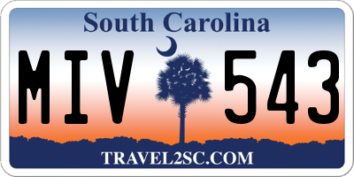 SC license plate MIV543