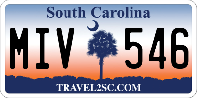 SC license plate MIV546
