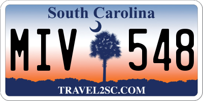 SC license plate MIV548