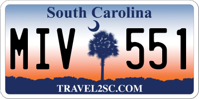 SC license plate MIV551