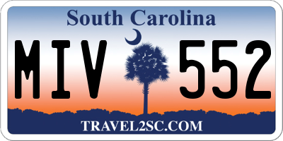 SC license plate MIV552