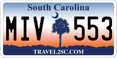 SC license plate MIV553