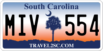 SC license plate MIV554